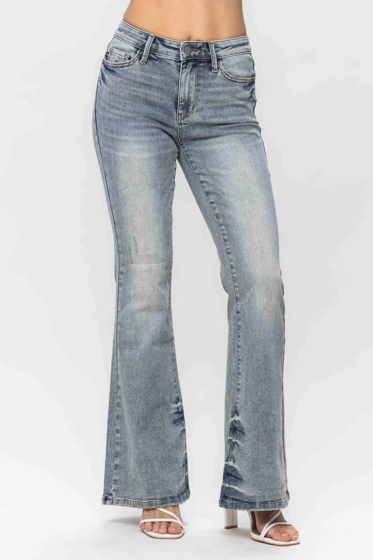 Judy Blue - Tinted Pin Tack Detail Flare Jean