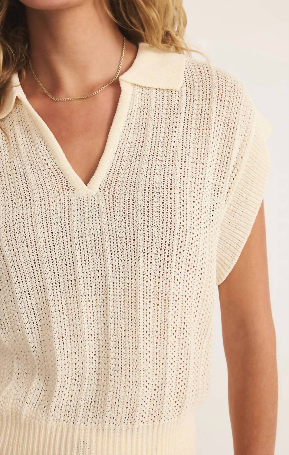 Z Supply - Lauden Crochet Polo Top