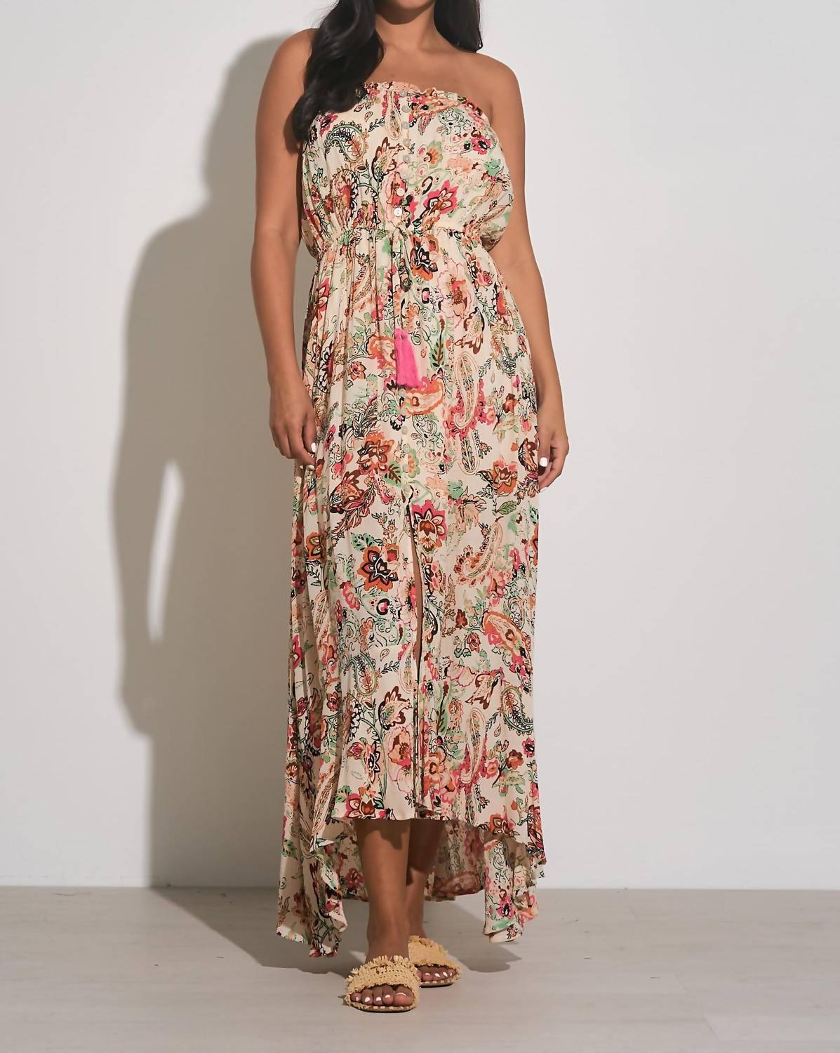 Elan - Strapless Printed Maxi Dress