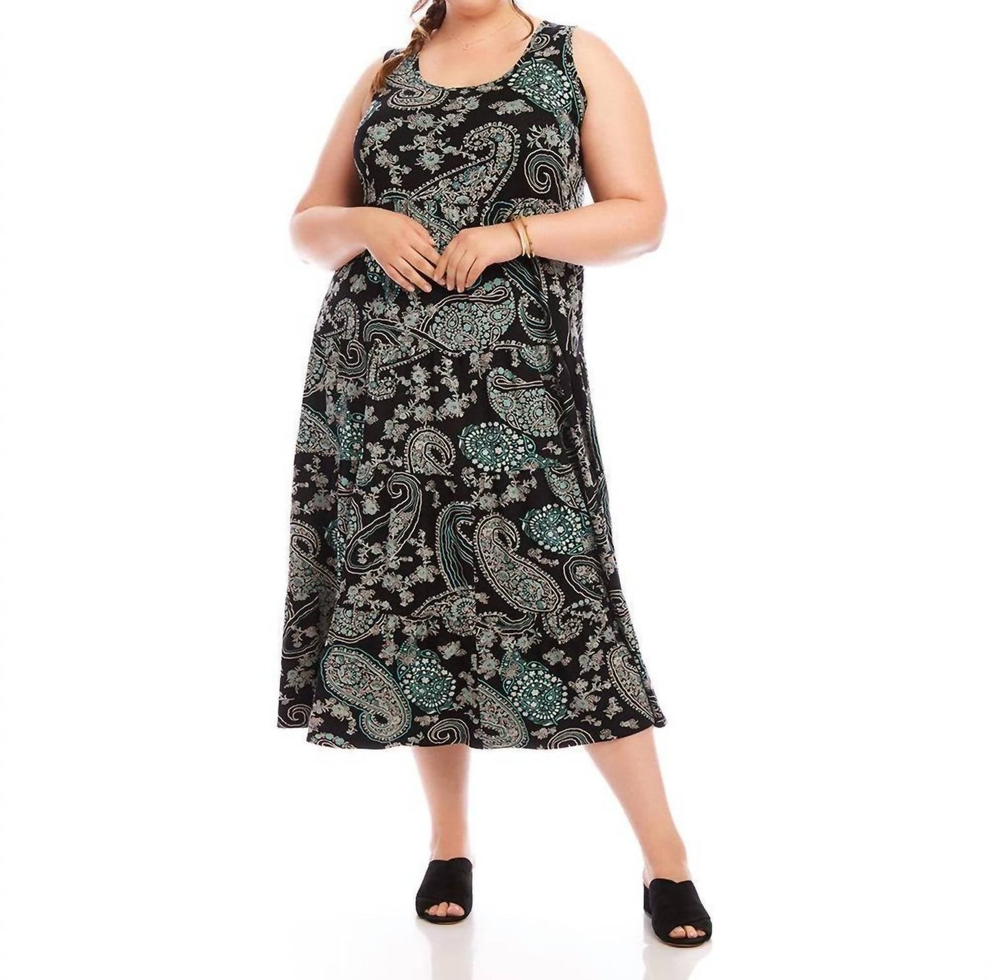 Karen Kane - Sleeveless Tiered Midi Dress - Plus