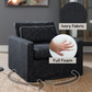 Frederick Dark Gray Fabric Swivel Chair with Pillow