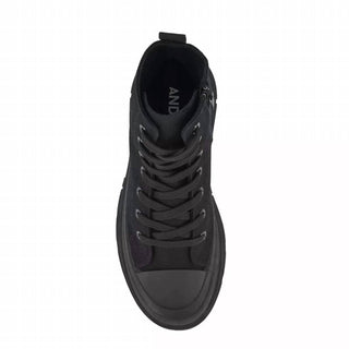 Andrea - Women's Canvas Sneaker Booties With Side Zipper