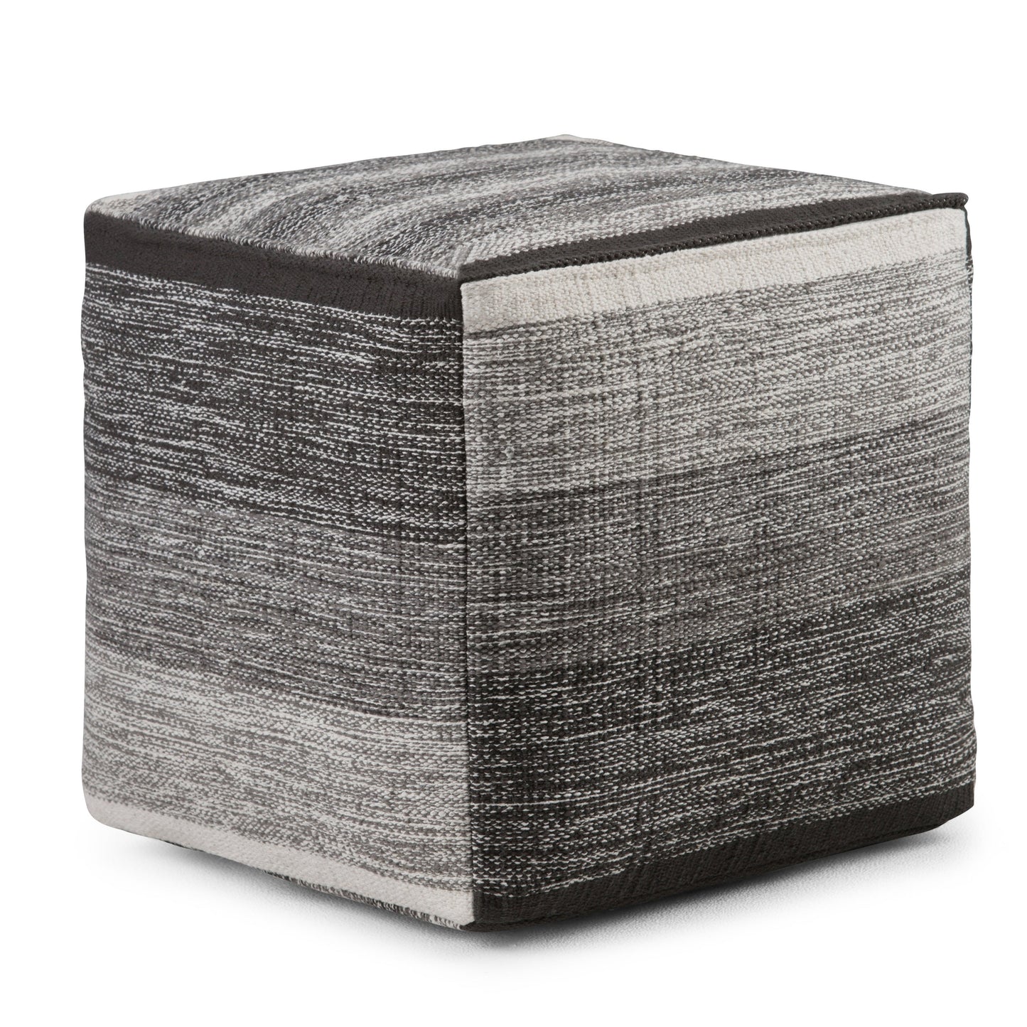 Naya Cube Pouf Patterned Grey Melange