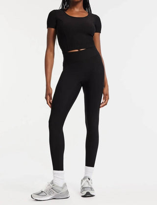 Bandier - Rib Crop Short Sleeve Top