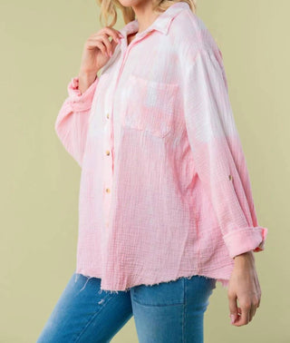 Trendsi - White Birch Full Size Long Sleeve Tie Dye Shirt