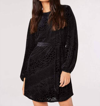 Apricot - Animal Velvet Burnout Mini Dress