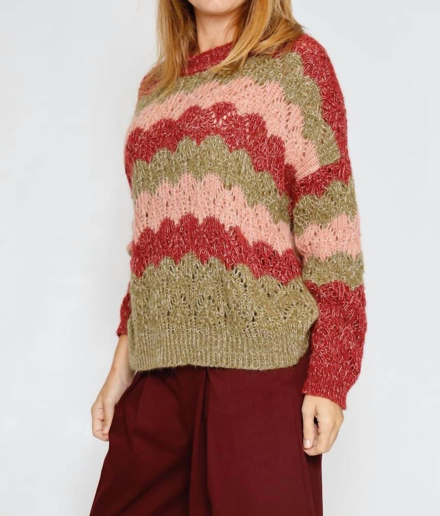 B-Yu - Striped Crewneck Sweater