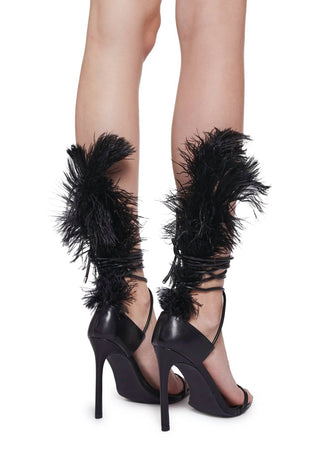 Azalea Wang - Women's Cleasby Feather Stiletto Sandal