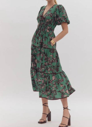 Entro - Floral Tiered Midi Dress