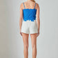 2.7 August Apparel - Lace Crop Fitted Top