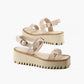 All Black - Pyramid Stud Flatform Sandal