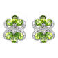 8.77 Carat Genuine Peridot & White Topaz .925 Sterling Silver Earrings