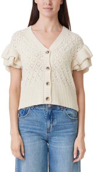 Habitual - Double Ruffle Sleeve Cardigan