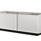 Matilda Cabinet Console Table with White Faux Marble Top