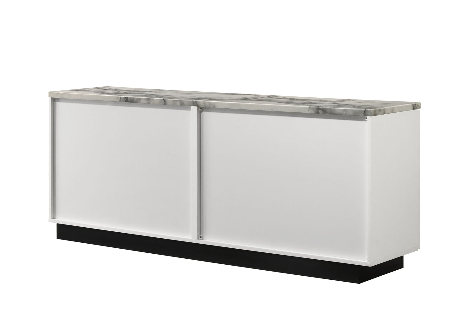 Matilda Cabinet Console Table with White Faux Marble Top