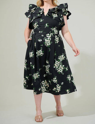 Sugarlips - Emery Floral Tie Midi Dress