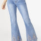 Coco + Carmen - Ever Stretch Flare with Hand Bead Embroidered Scalloped Bottom