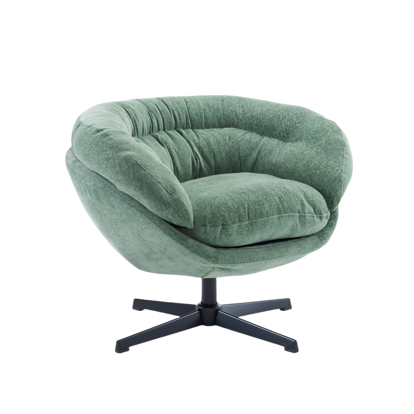 Green  Chenille Swivel Chair – Ergonomic Comfort with 360° Rotation by Christopher Knight Home-