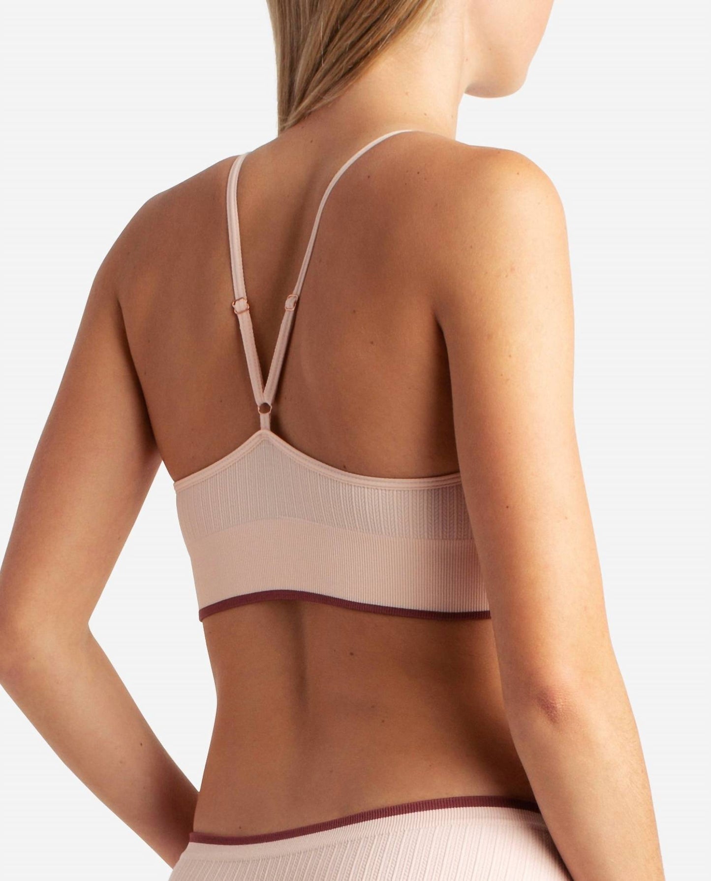 Danskin - Women's 3-pack Seamless Braid Texture Bralette With Contrast Line