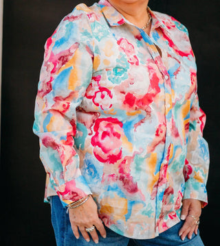 Fdj - Classic 1/5 Floral Top