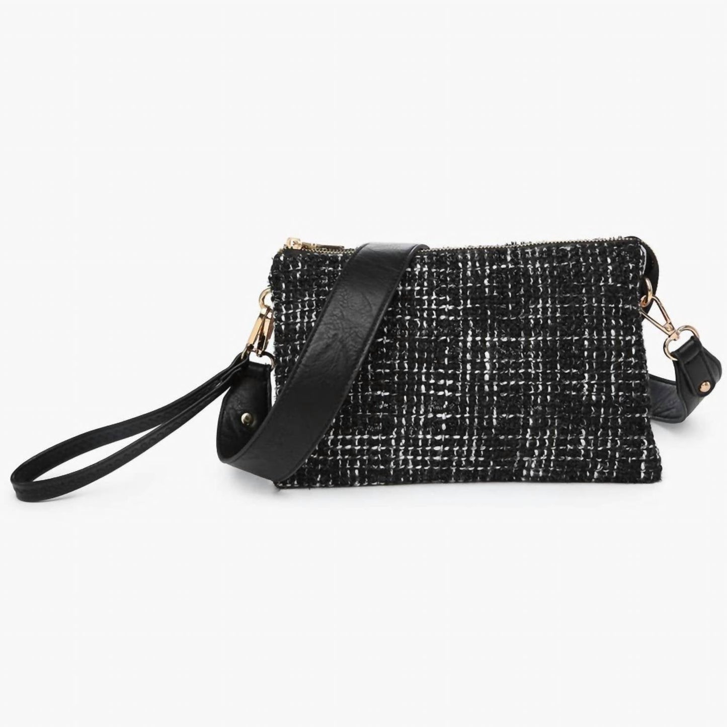 Jen & Co. - Tweed Crossbody Wristlet Clutch