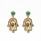 Avenue Chic - Women's Teardrop Hamsa Earrings