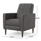 Macedonia Mid Century Modern Button Tufted Fabric Recliner - Slate