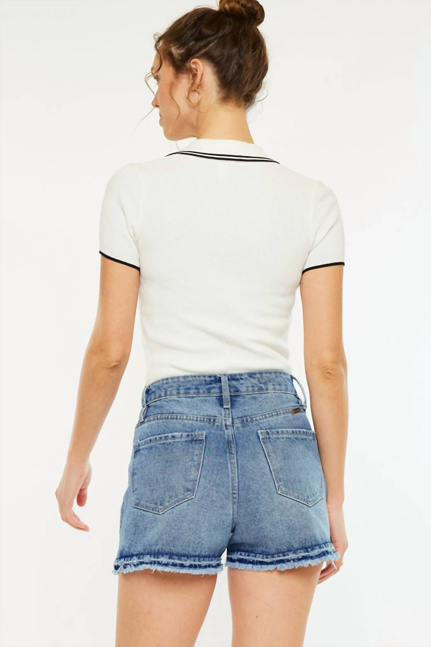 Kancan - High Rise Hem Shorts