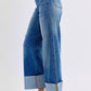 Judy Blue - High Waist Retro Wide Leg With Cuff Jeans