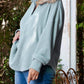 66Disco - Turn-down V-neck Drop Shoulder Top - Plus