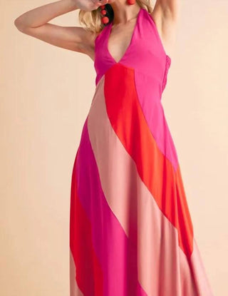 Trendsi - Aemi+Co Color Block Sleeveless Maxi Dress
