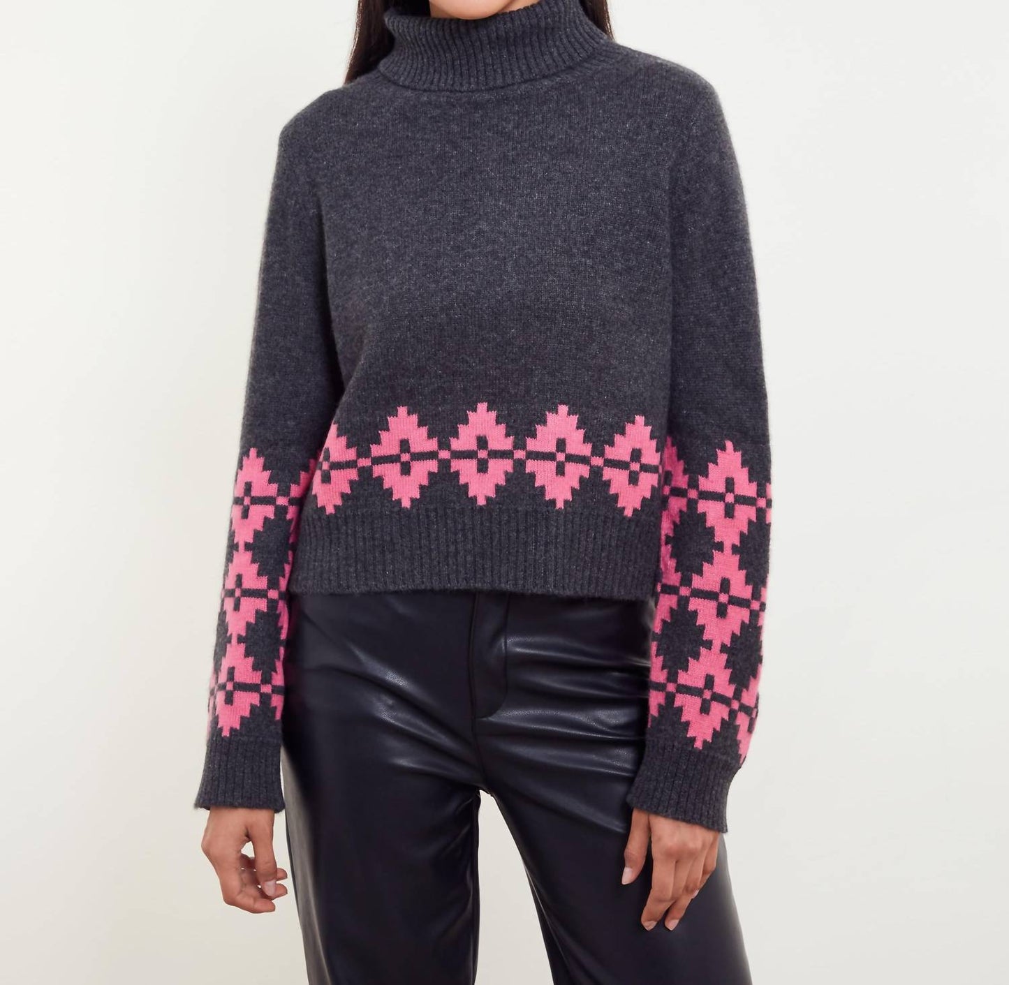 &Isla - Noah Geo Turtleneck Top