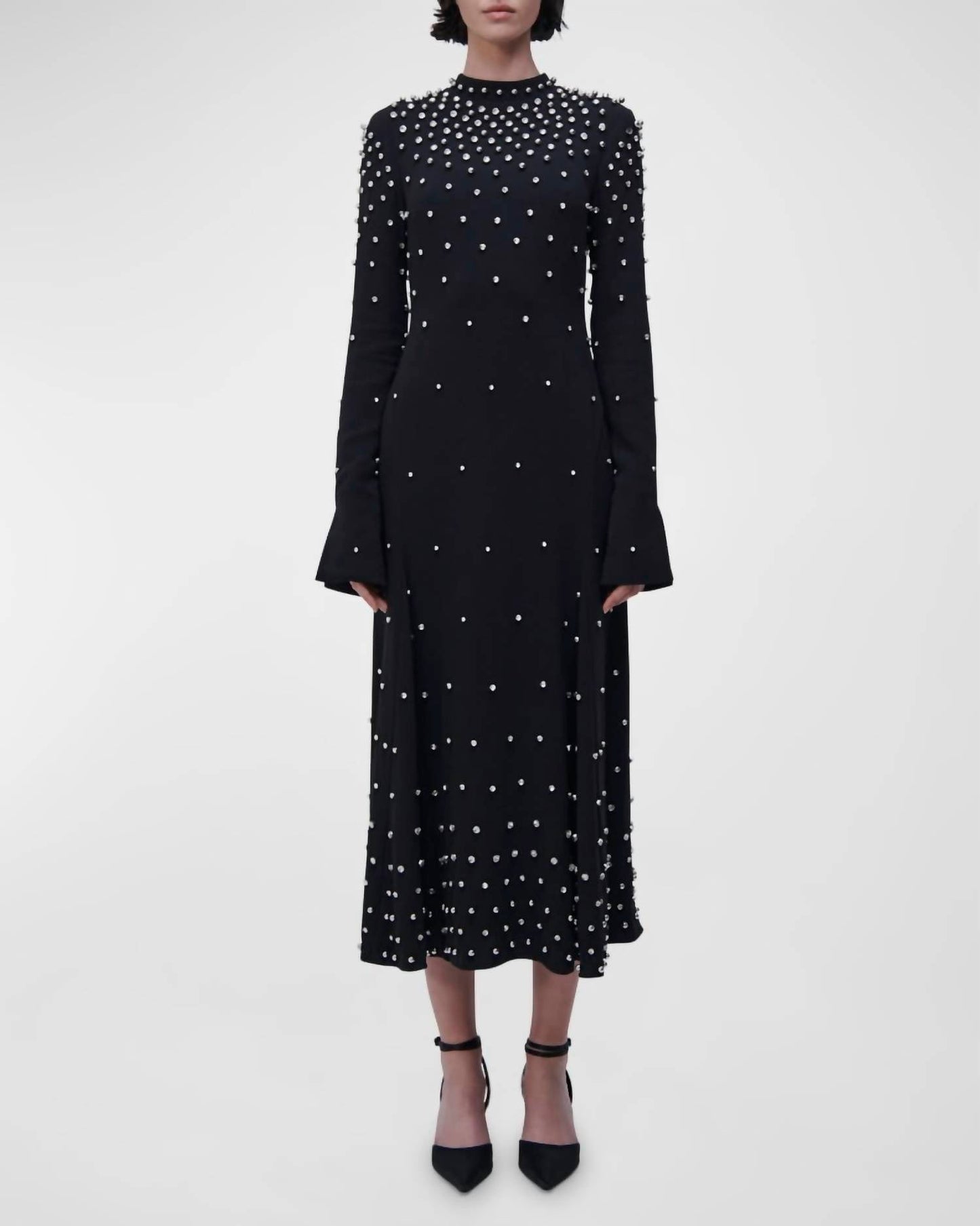 Jonathan Simkhai - Arielle Long Sleeve Mock Neck Midi Dress