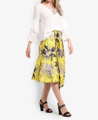 Topshop - Jacquard Floral Midi Asymmetrical Midi Skirt