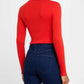 Veronica Beard - Long Sleeve Pruitt Ribbed Tee Poppy