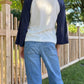 Bobi - Color Block Crew Neck Raglan Top