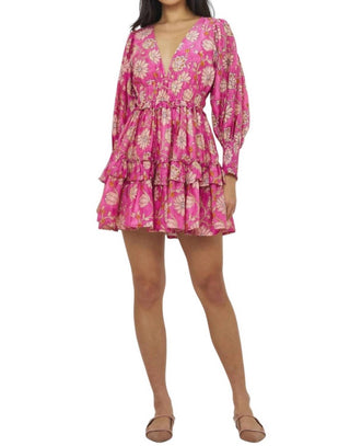 Oliphant - Smocked Waist V-neck Mini Dress