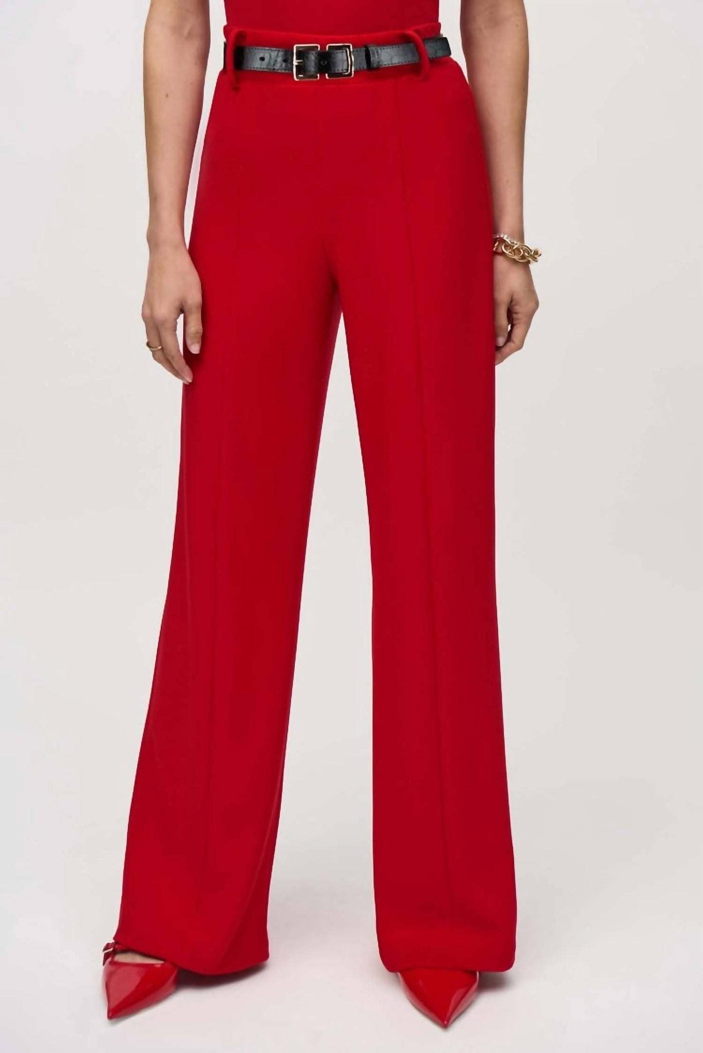 Joseph Ribkoff - Silky Knit Belted Wide-leg Pants