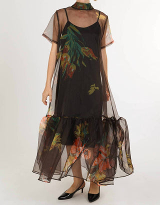 Beulahstyle - Caroleena Floral Print Sheer Dress