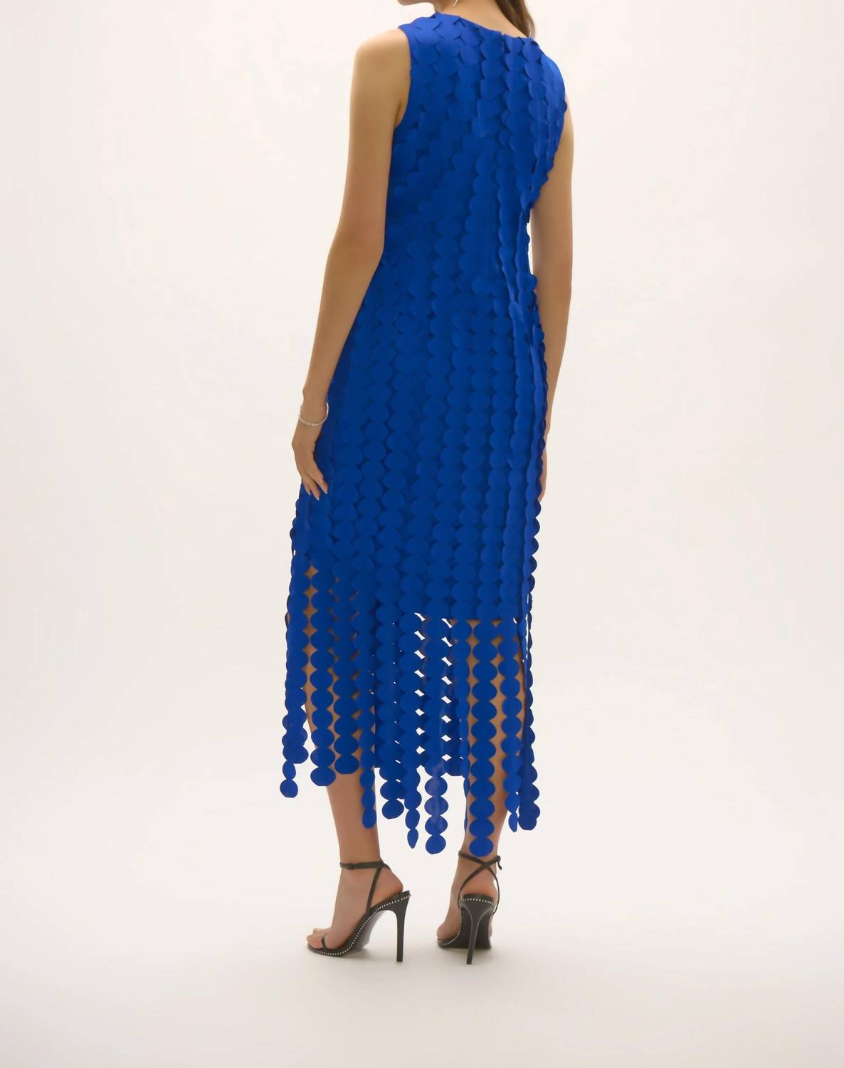 Joseph Ribkoff - Circle Fringe Sleeveless Midi Sheath Dress