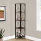4-Tier Corner Bookshelf with Marble Look and Metal Frame
