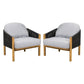 Grotta Outdoor Wood Club Chair Set of 2