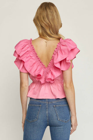 Entro - Ruffled Peplum Top
