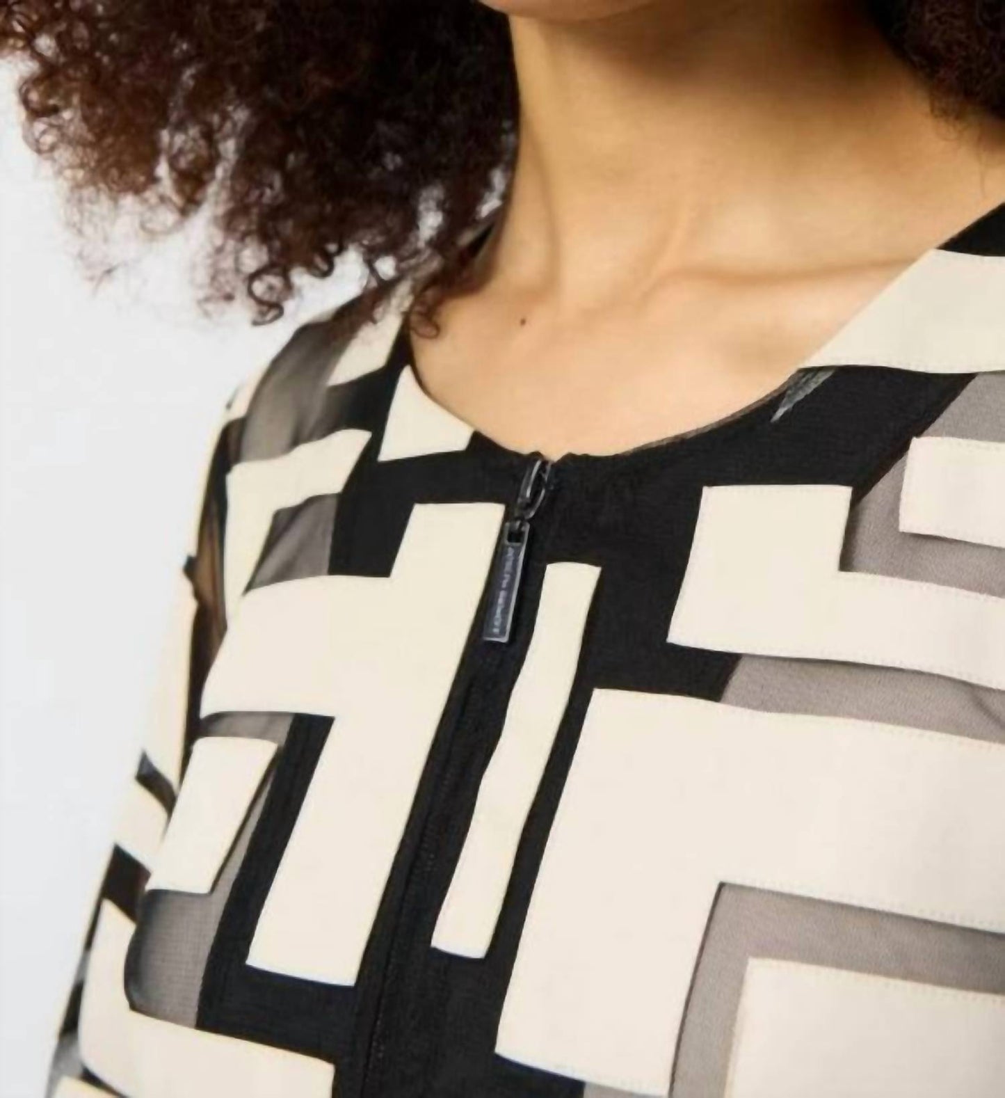 Joseph Ribkoff - Mesh & Leatherette Fitted Jacket