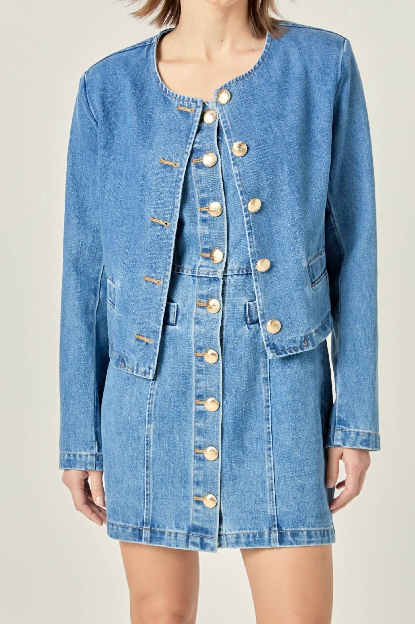 English Factory - Cropped Denim Jacket