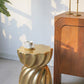 14x14x18.7 Gold Magnesium Accent Stool with Sculptural Swirl Design