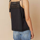 Indi & Cold - Halter Top with Inserted Lace Trims in Double Gauze