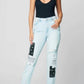 Blanknyc - The Madison Late Night Out High Rise Crop Patchwork Jeans