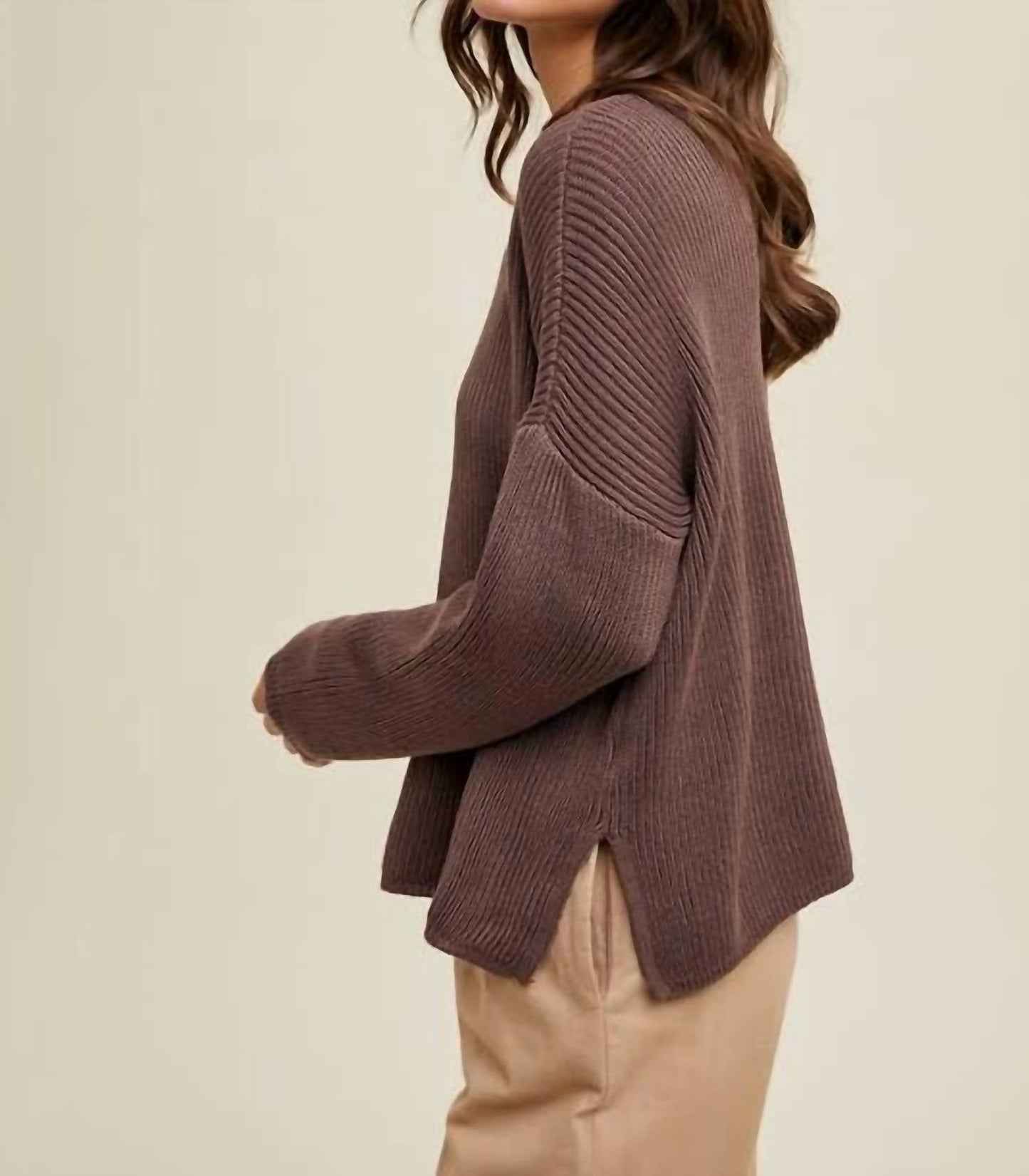Wishlist - Ribbed Drop Shoulder Sweater