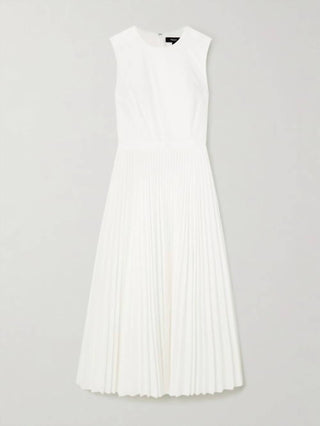 Theory - Pleated Poplin Midi Dress